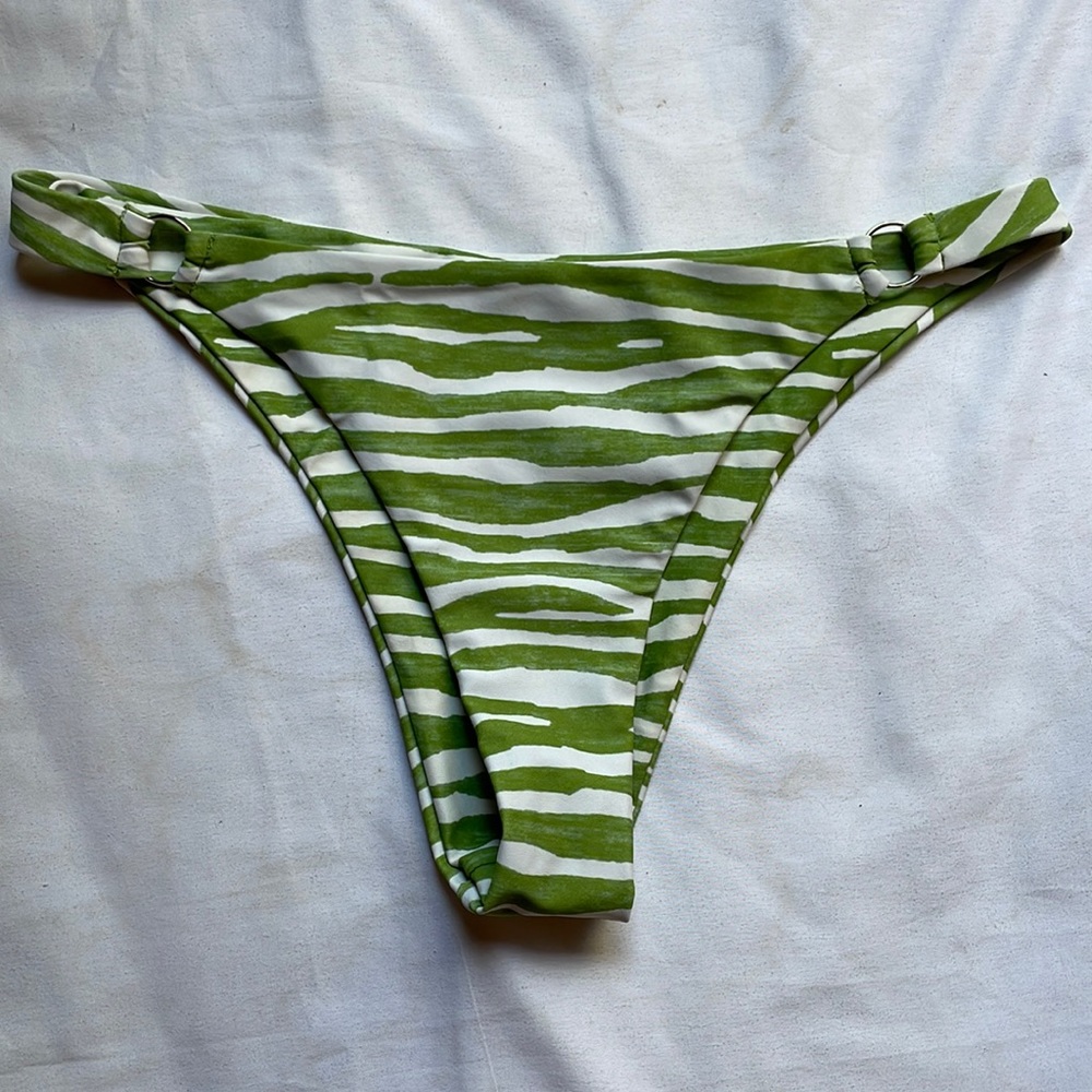 Green Zebra Print Bathing Suit Bottoms